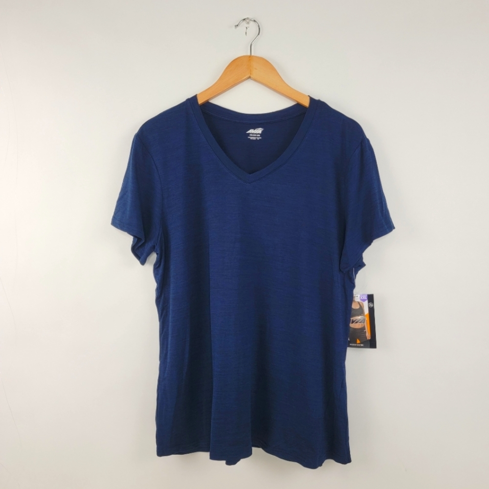 *3/$25 NWT Avia Transition V-Neck Short Sleeve T-Shirt Navy XXL